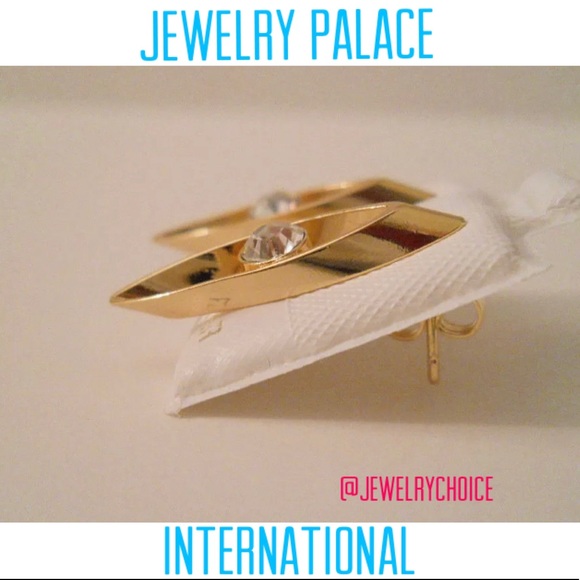 🆕14K Gold Filled Crystal Long Oval Shape Post Earrings - Picture 4 of 12